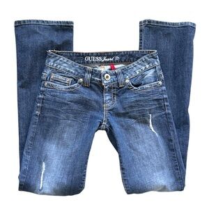 GUESS Vintage DareDevil Women's 27 Dark Blue Bootcut Jeans